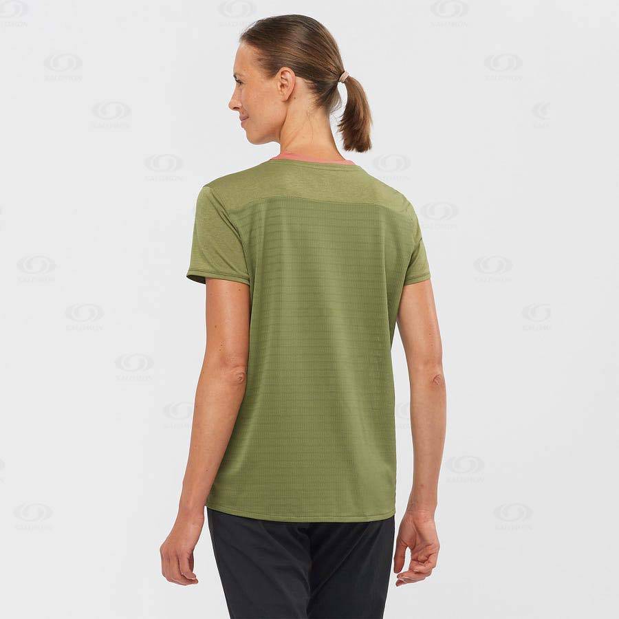 Camiseta Salomon OUTLINE SUMMER Mujer Verde Oliva | MX-M1034