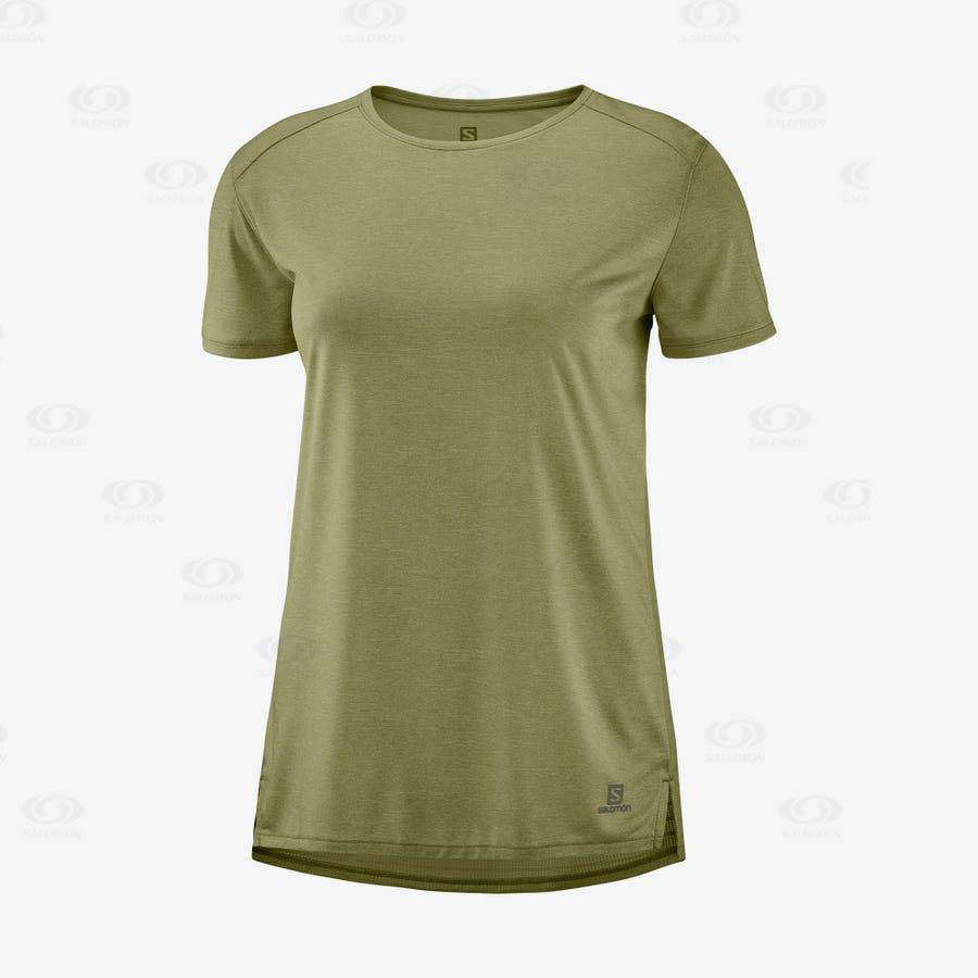 Camiseta Salomon OUTLINE SUMMER Mujer Verde Oliva | MX-M1034