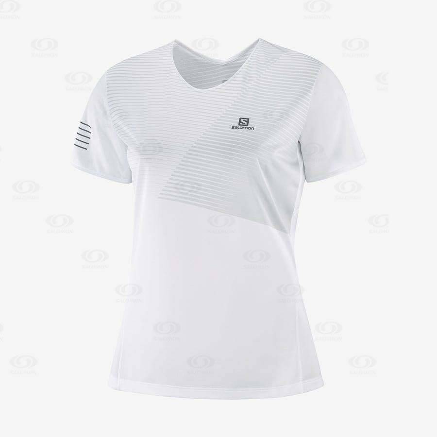 Camiseta Salomon SENSE Mujer Blancos | MX-S2297