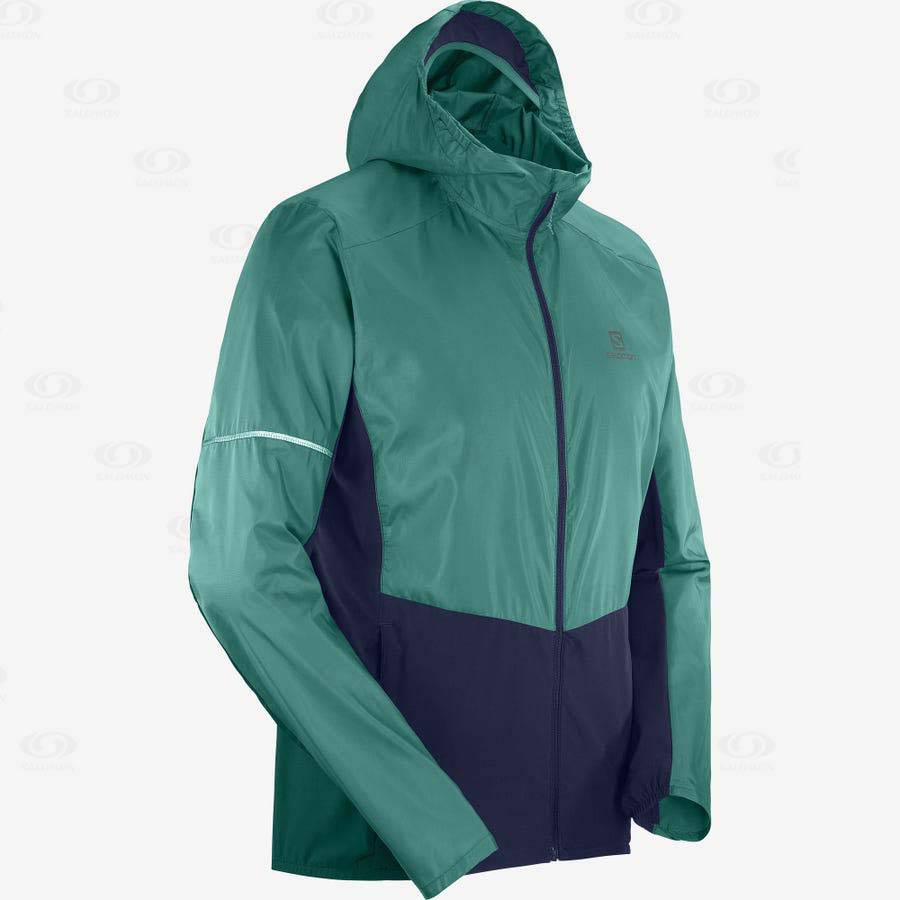 Chaqueta Softshell Salomon Chaquetas AGILE WIND Hombre Negros Verdes | MX-S1086