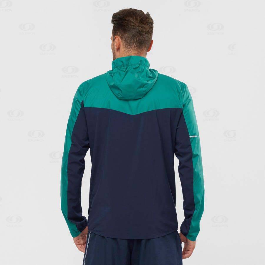 Chaqueta Softshell Salomon Chaquetas AGILE WIND Hombre Negros Verdes | MX-S1086