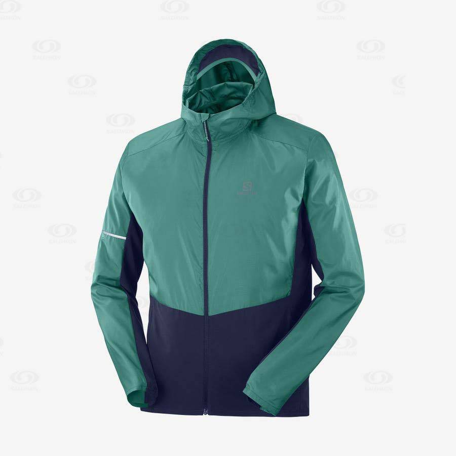 Chaqueta Softshell Salomon Chaquetas AGILE WIND Hombre Negros Verdes | MX-S1086