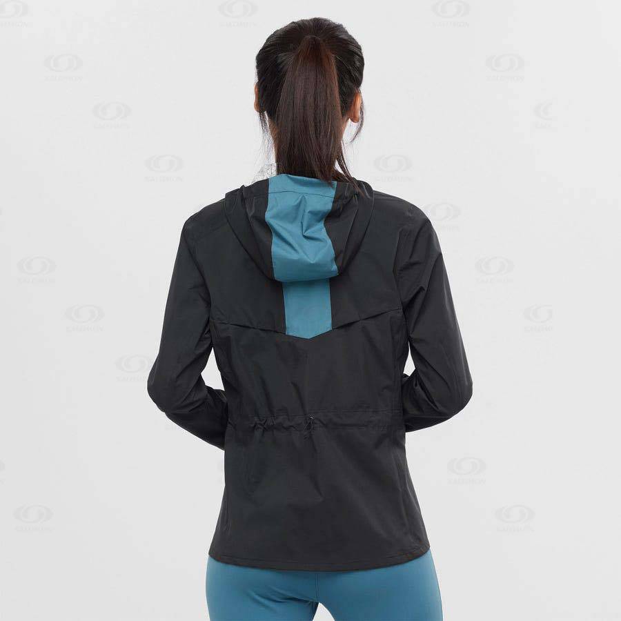 Chaqueta Softshell Salomon Chaquetas BONATTI WATERPROOF Mujer Negros Azules | MX-A1640