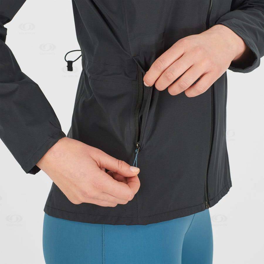 Chaqueta Softshell Salomon Chaquetas BONATTI WATERPROOF Mujer Negros Azules | MX-A1640