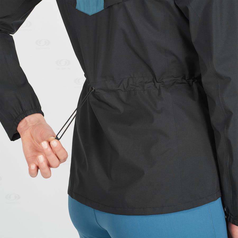 Chaqueta Softshell Salomon Chaquetas BONATTI WATERPROOF Mujer Negros Azules | MX-A1640