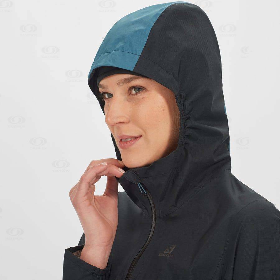 Chaqueta Softshell Salomon Chaquetas BONATTI WATERPROOF Mujer Negros Azules | MX-A1640