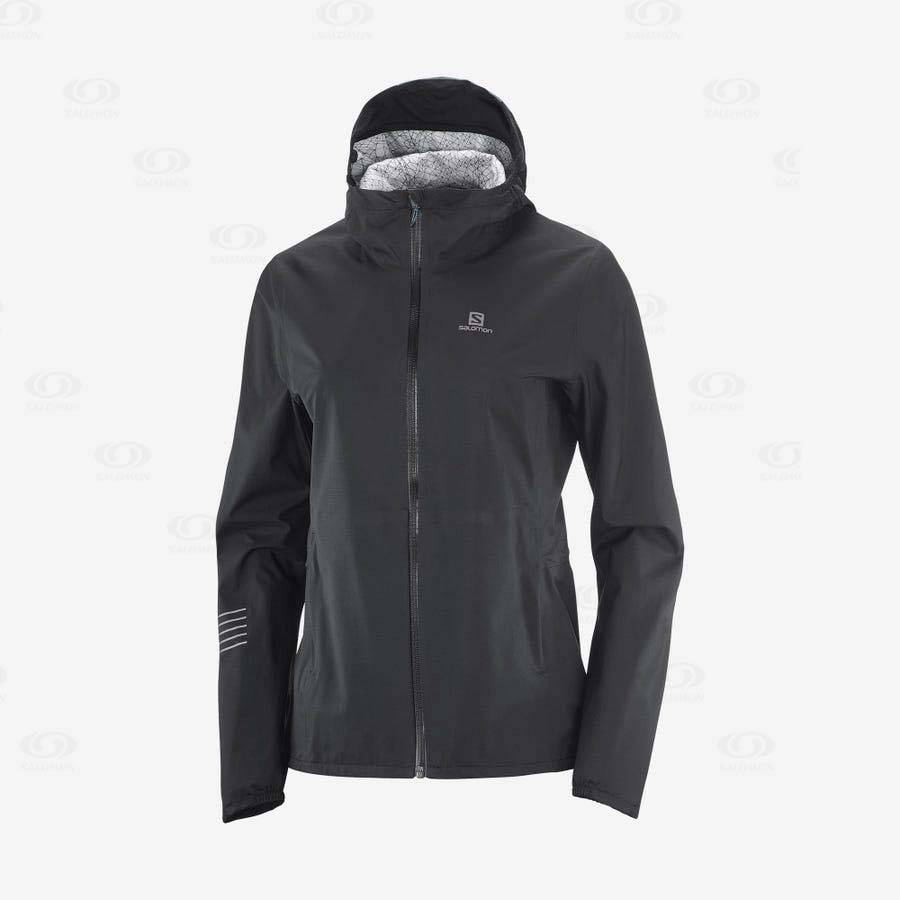 Chaqueta Softshell Salomon Chaquetas BONATTI WATERPROOF Mujer Negros Azules | MX-A1640