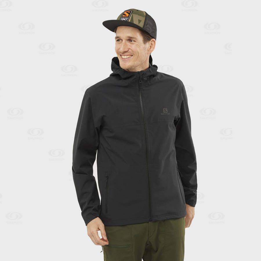 Chaqueta Softshell Salomon Chaquetas ESSENTIAL WATERPROOF 2.5L Hombre Negros | MX-O1035