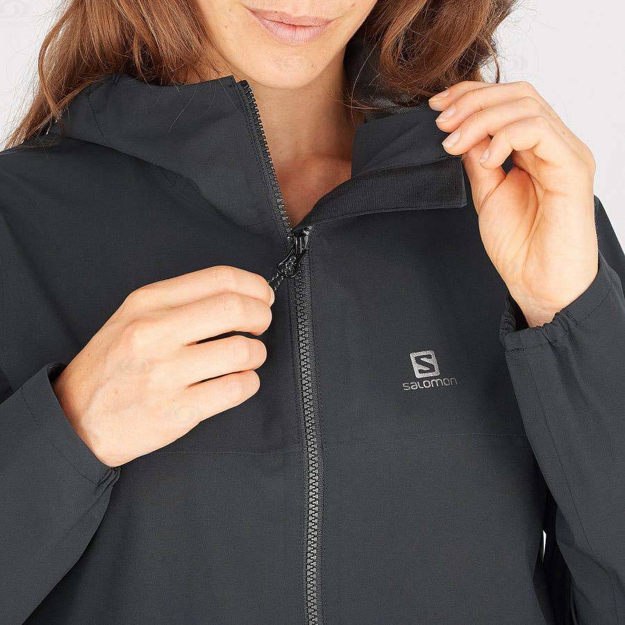 Chaqueta Softshell Salomon Chaquetas ESSENTIAL WATERPROOF 2.5L Mujer Negros | MX-wO2489