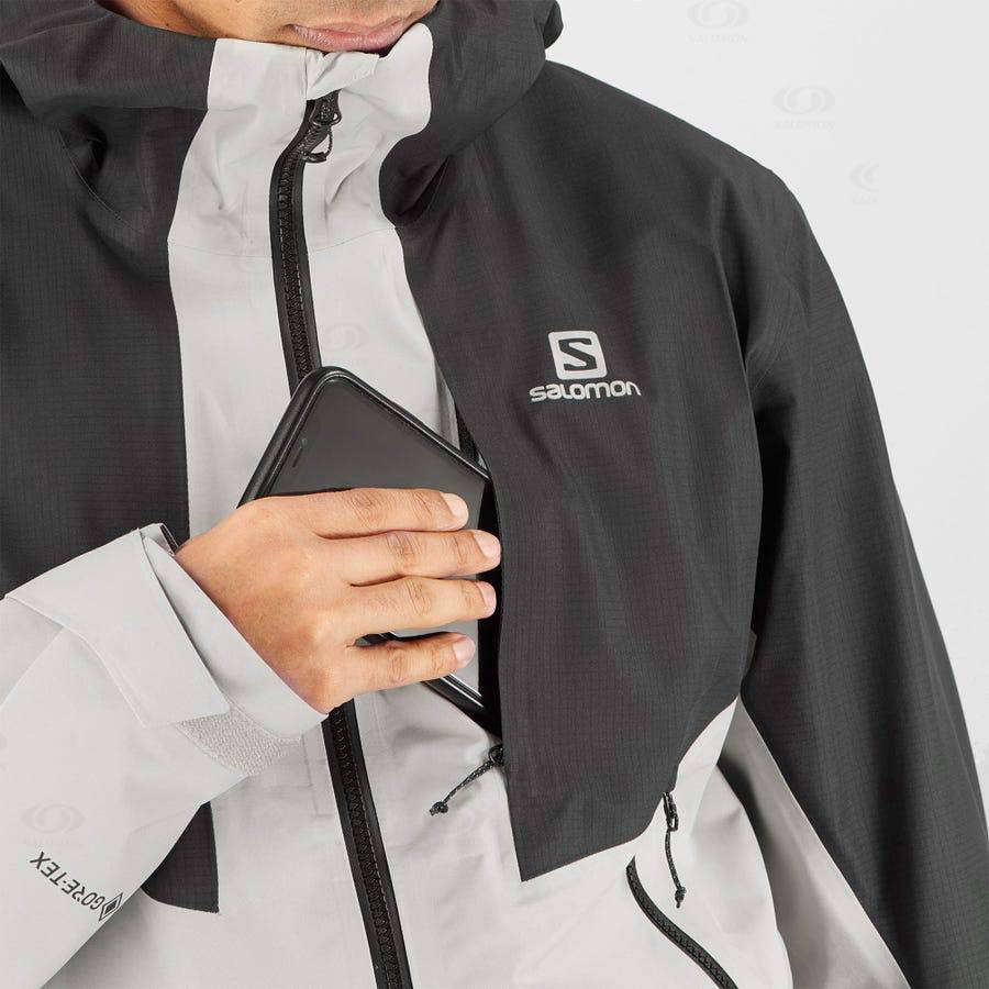 Chaqueta Softshell Salomon Chaquetas OUTLINE GORE-TEX HYBRID Hombre Negros Grises | MX-A1913