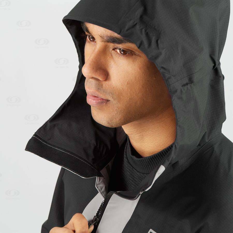 Chaqueta Softshell Salomon Chaquetas OUTLINE GORE-TEX HYBRID Hombre Negros Grises | MX-A1913