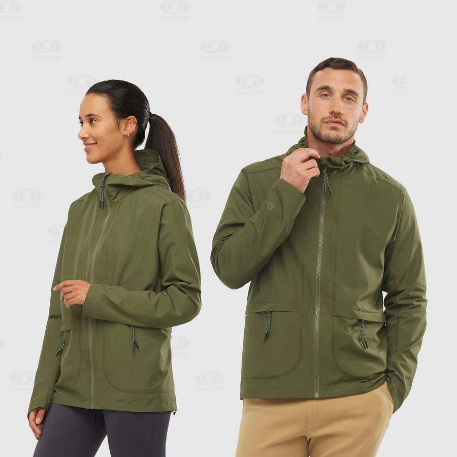 Chaqueta Softshell Salomon Chaquetas OUTLIFE PACKABLE SHELL U Mujer Verde Oliva | MX-M1272