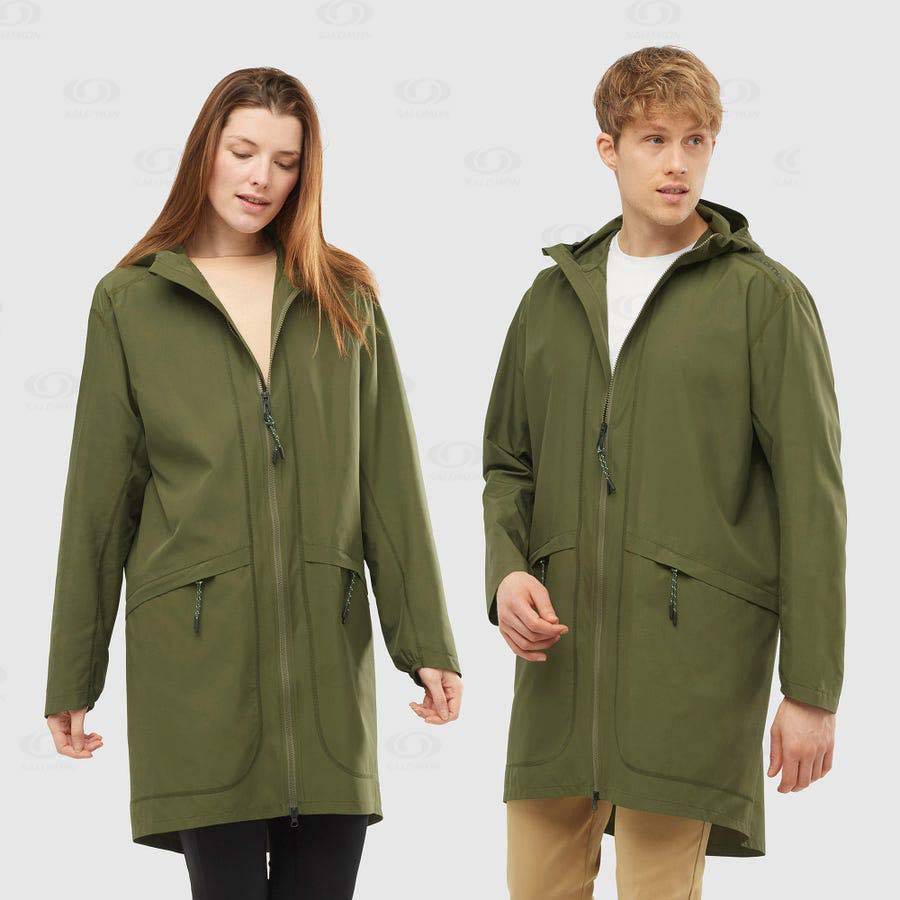 Chaqueta Softshell Salomon Chaquetas OUTLIFE LONG PACKABLE Hombre Verdes | MX-O2237