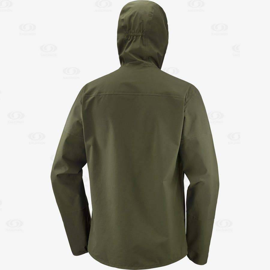 Chaqueta Softshell Salomon Chaquetas OUTRACK WATERPROOF 2.5L Hombre Verde Oliva | MX-S1401