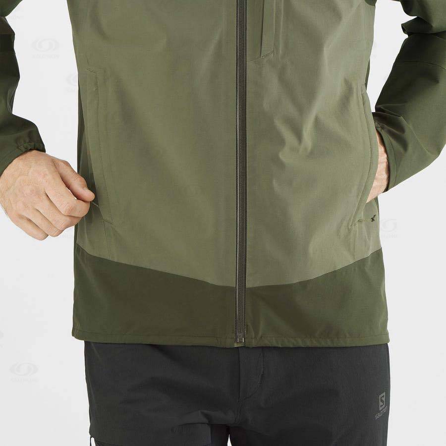 Chaqueta Softshell Salomon Chaquetas OUTRACK WATERPROOF 2.5L Hombre Verde Oliva | MX-S1401