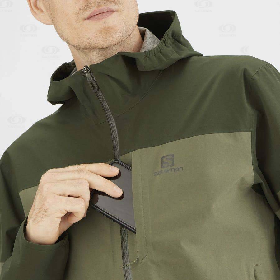 Chaqueta Softshell Salomon Chaquetas OUTRACK WATERPROOF 2.5L Hombre Verde Oliva | MX-S1401