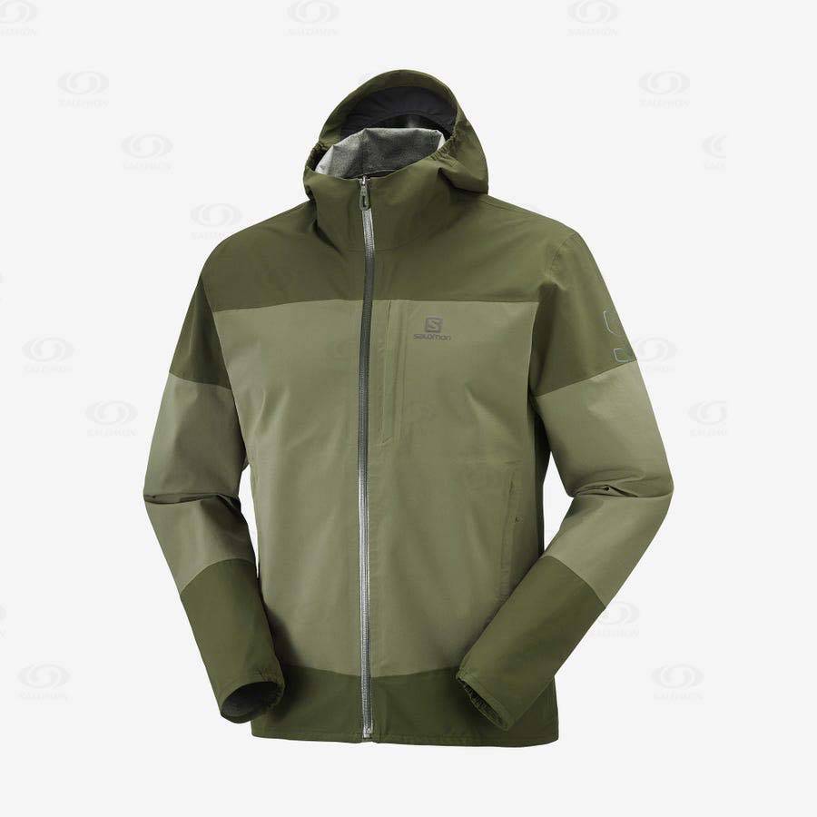 Chaqueta Softshell Salomon Chaquetas OUTRACK WATERPROOF 2.5L Hombre Verde Oliva | MX-S1401