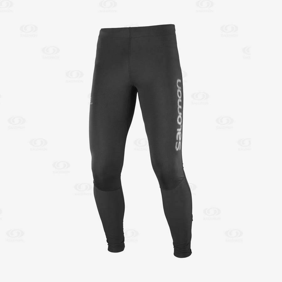 Mallas Para Correr Salomon AGILE LONG Hombre Negros | MX-O1840