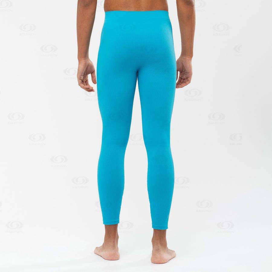 Mallas Para Correr Salomon ESSENTIAL SEAMLESS Hombre Azules | MX-L1382