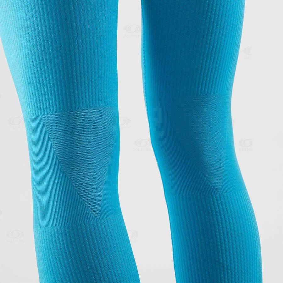 Mallas Para Correr Salomon ESSENTIAL SEAMLESS Hombre Azules | MX-L1382