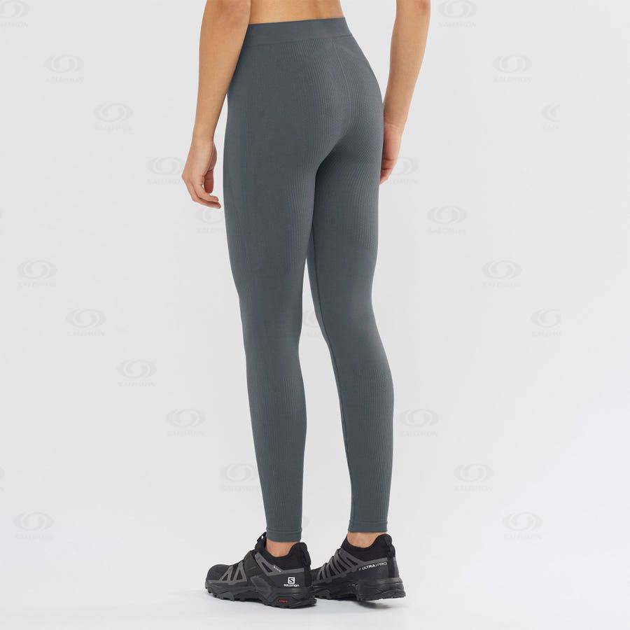 Mallas Para Correr Salomon ESSENTIAL SEAMLESS Mujer Negros | MX-O1796