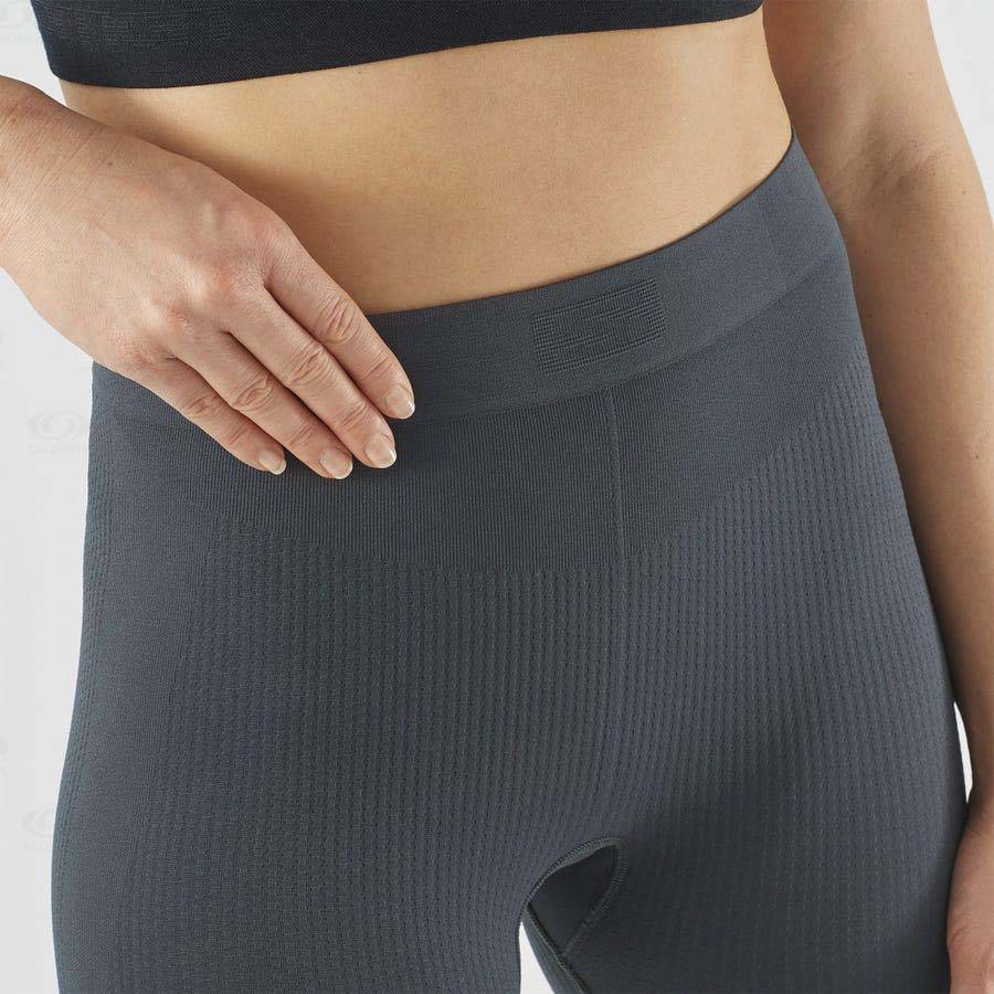 Mallas Para Correr Salomon ESSENTIAL SEAMLESS Mujer Negros | MX-O1796