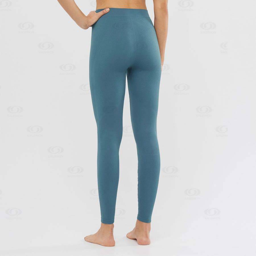 Mallas Para Correr Salomon ESSENTIAL SEAMLESS Mujer Azules | MX-W3090