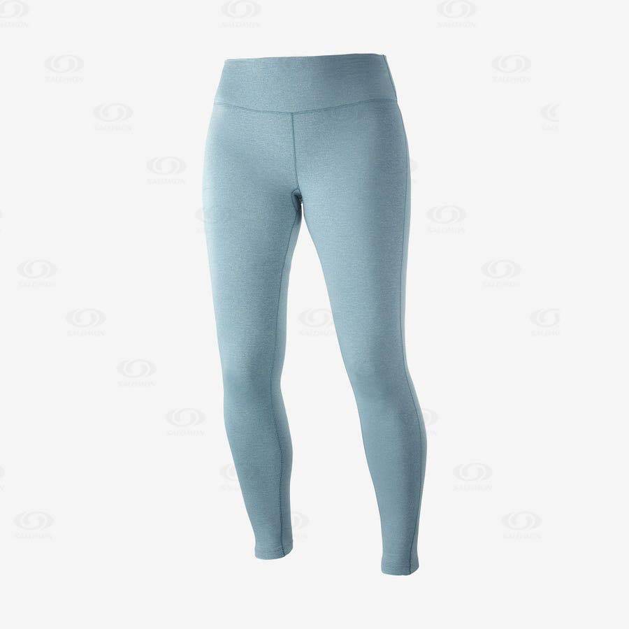 Mallas Para Correr Salomon ESSENTIAL WARM Mujer Azules | MX-L2313