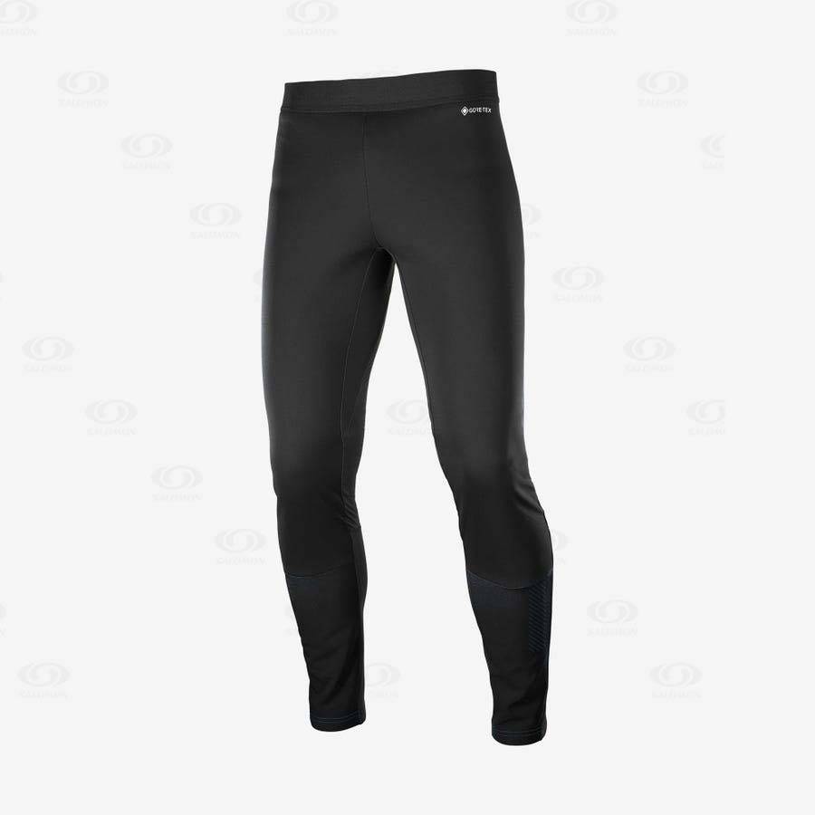 Mallas Para Correr Salomon GORE TEX INFINIUM™ WINDSTOPPER® Hombre Negros | MX-M1573