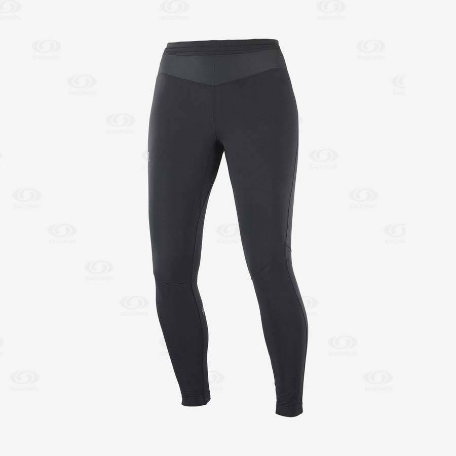 Mallas Para Correr Salomon XA WARM Mujer Negros Negros | MX-A2389