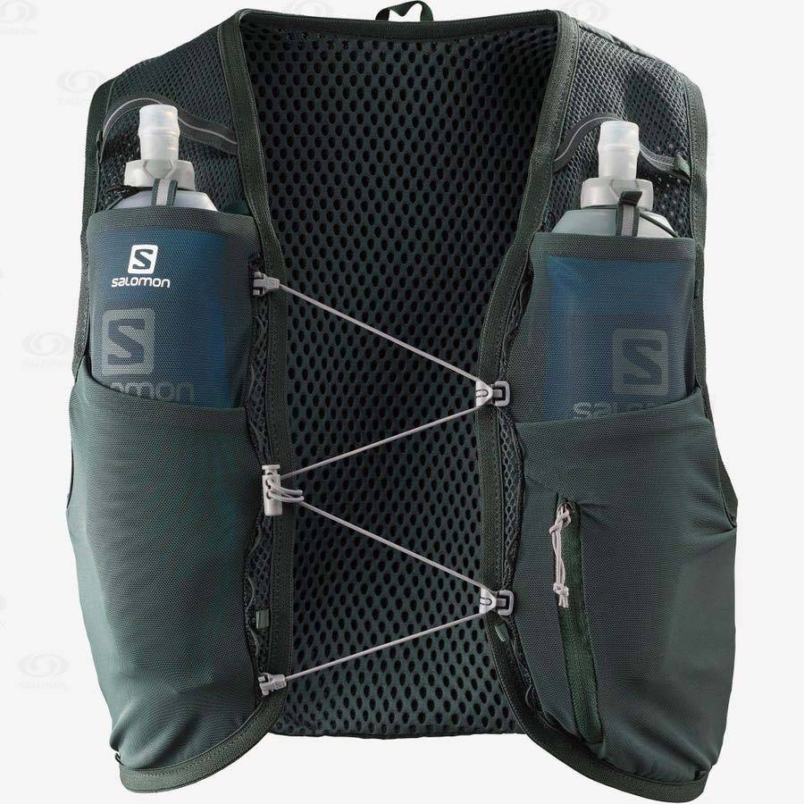 Mochila Hidratante Salomon ACTIVE SKIN 8 Hombre Verde Oliva | MX-A1542