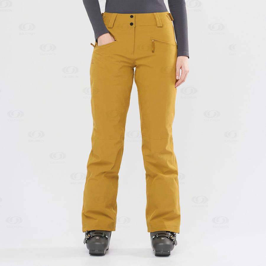 Pantalones De Esquí Salomon EDGE Mujer Amarillos | MX-N2534