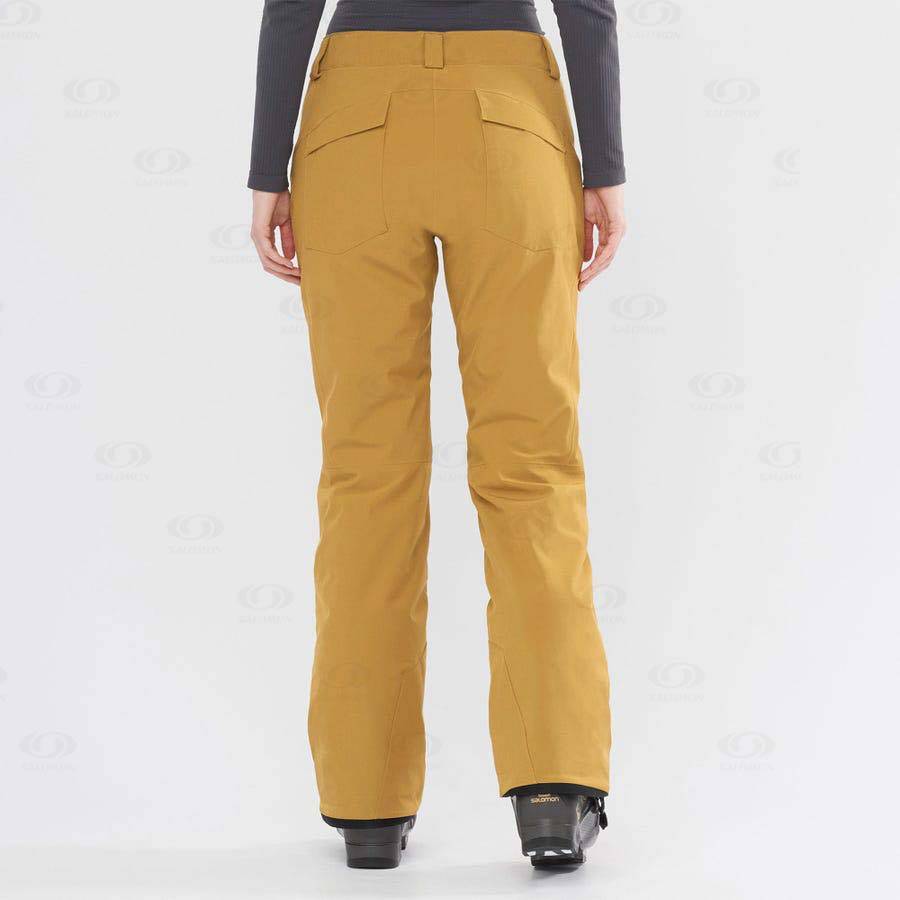 Pantalones De Esquí Salomon EDGE Mujer Amarillos | MX-N2534