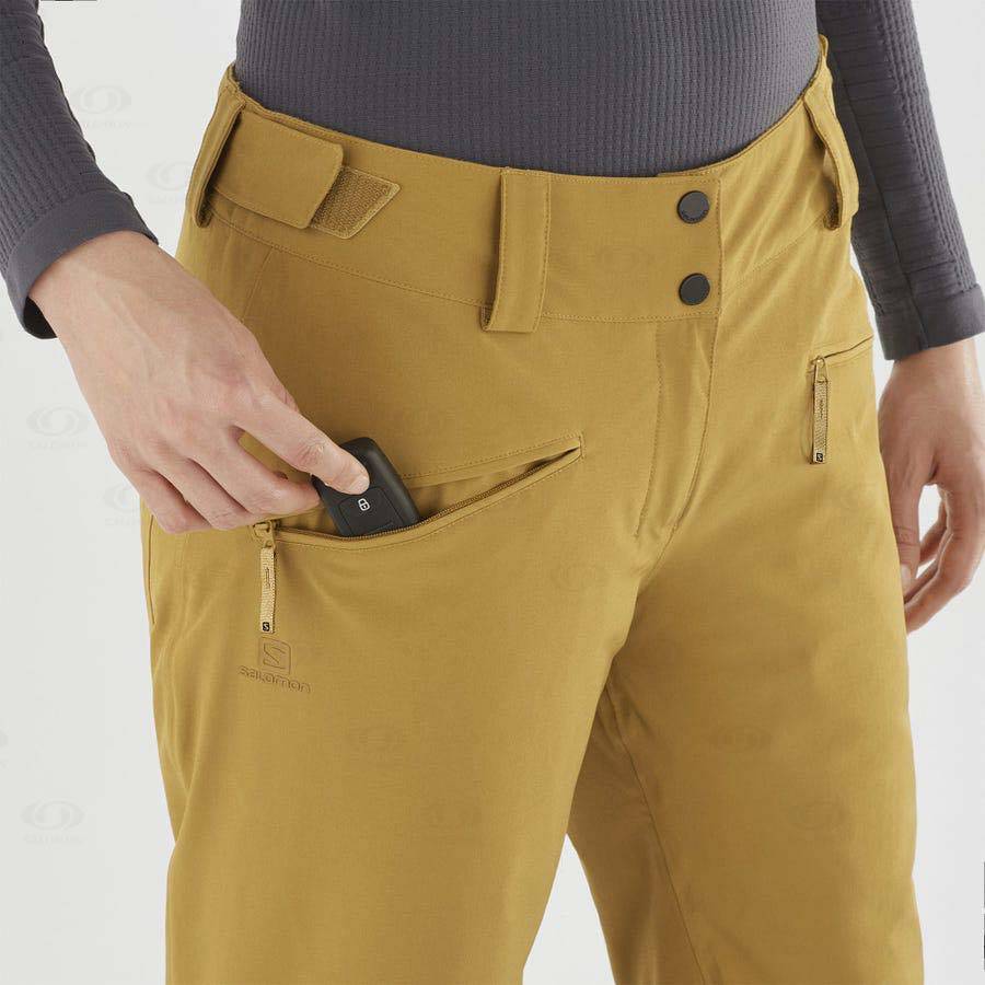 Pantalones De Esquí Salomon EDGE Mujer Amarillos | MX-N2534