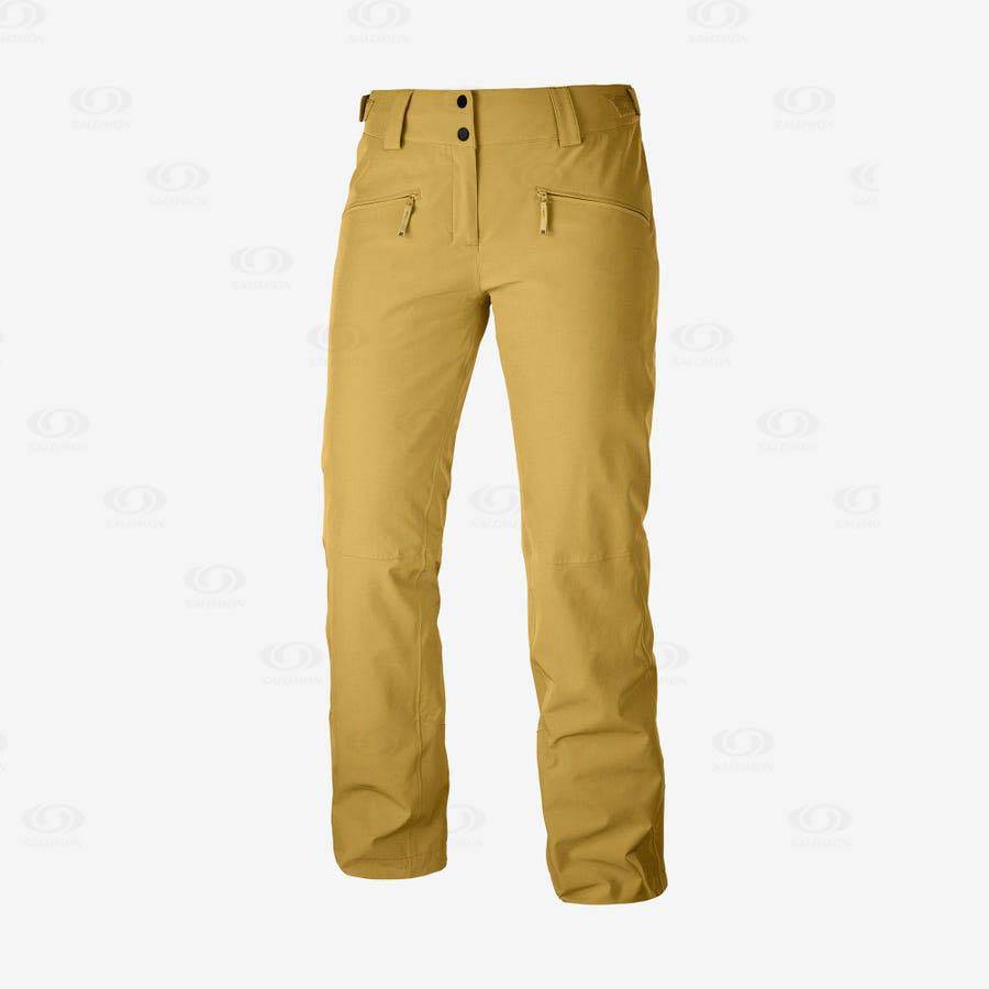 Pantalones De Esquí Salomon EDGE Mujer Amarillos | MX-N2534