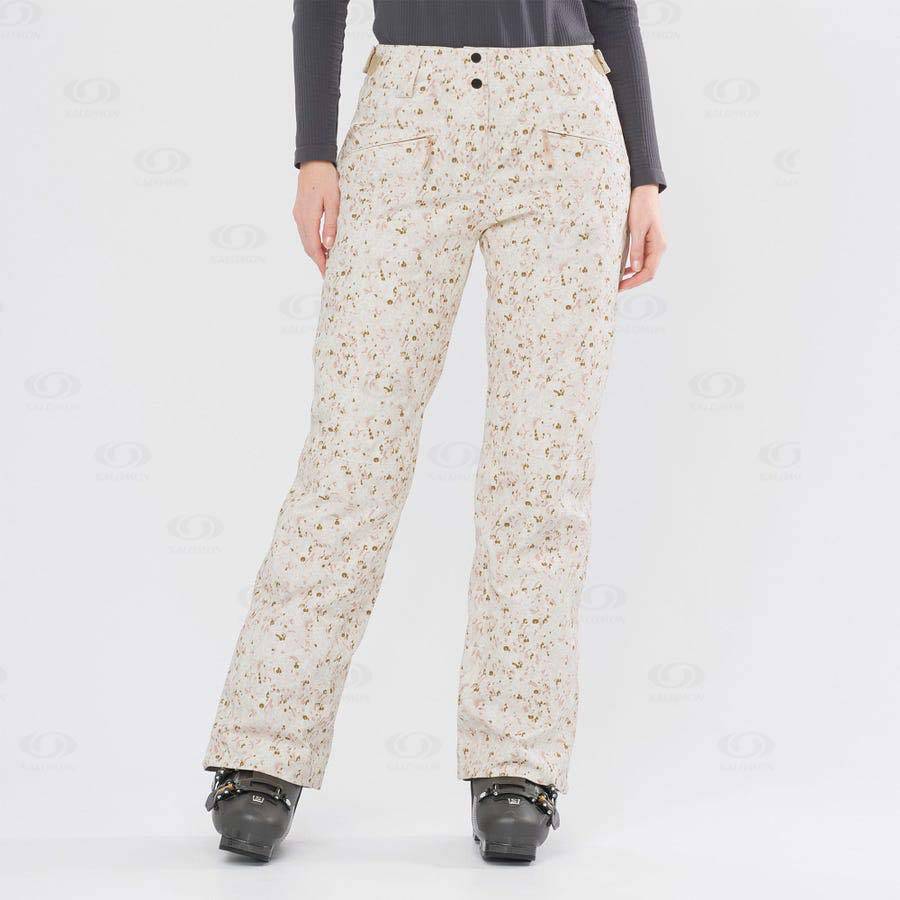 Pantalones De Esquí Salomon EDGE Mujer Beige | MX-S1394