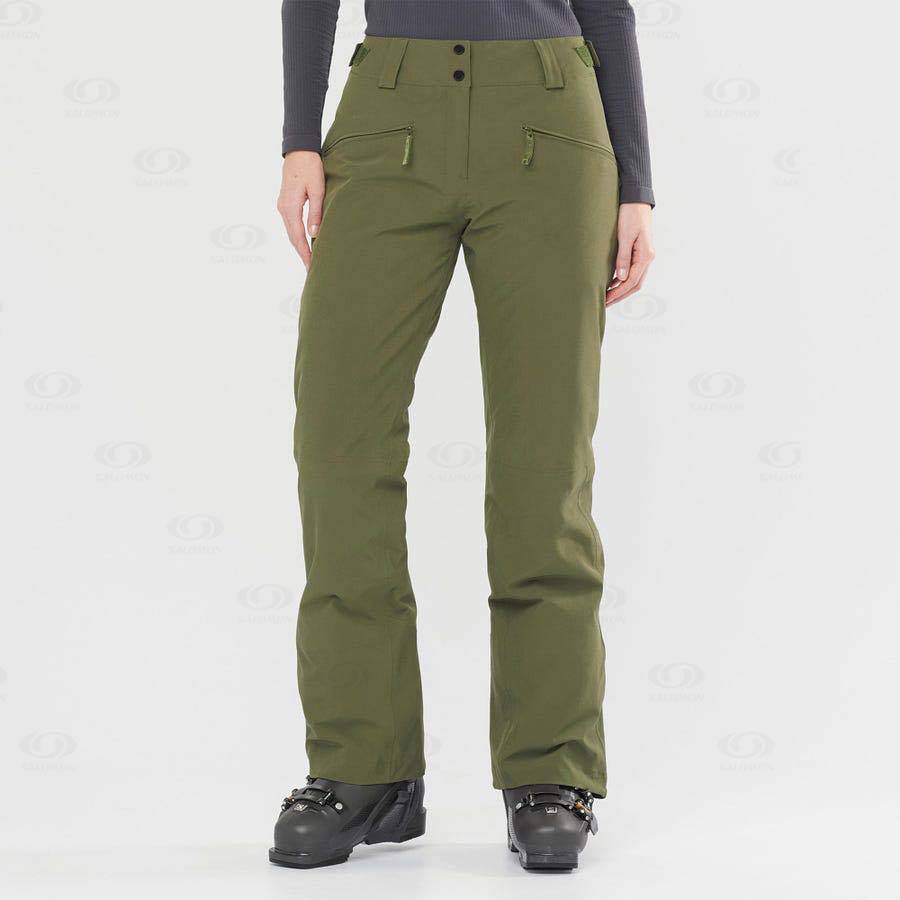 Pantalones De Esquí Salomon EDGE Mujer Verde Oliva | MX-L2383