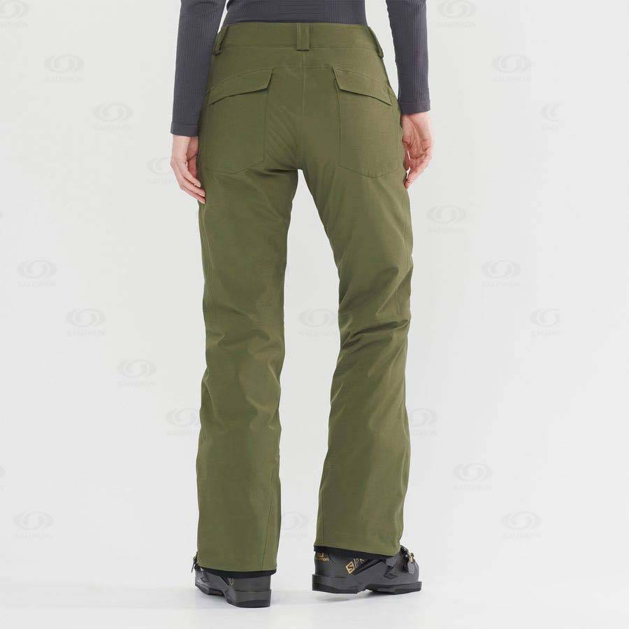 Pantalones De Esquí Salomon EDGE Mujer Verde Oliva | MX-L2383