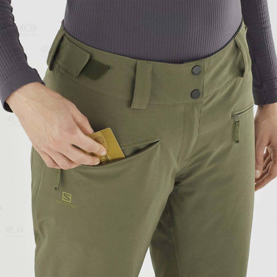 Pantalones De Esquí Salomon EDGE Mujer Verde Oliva | MX-L2383