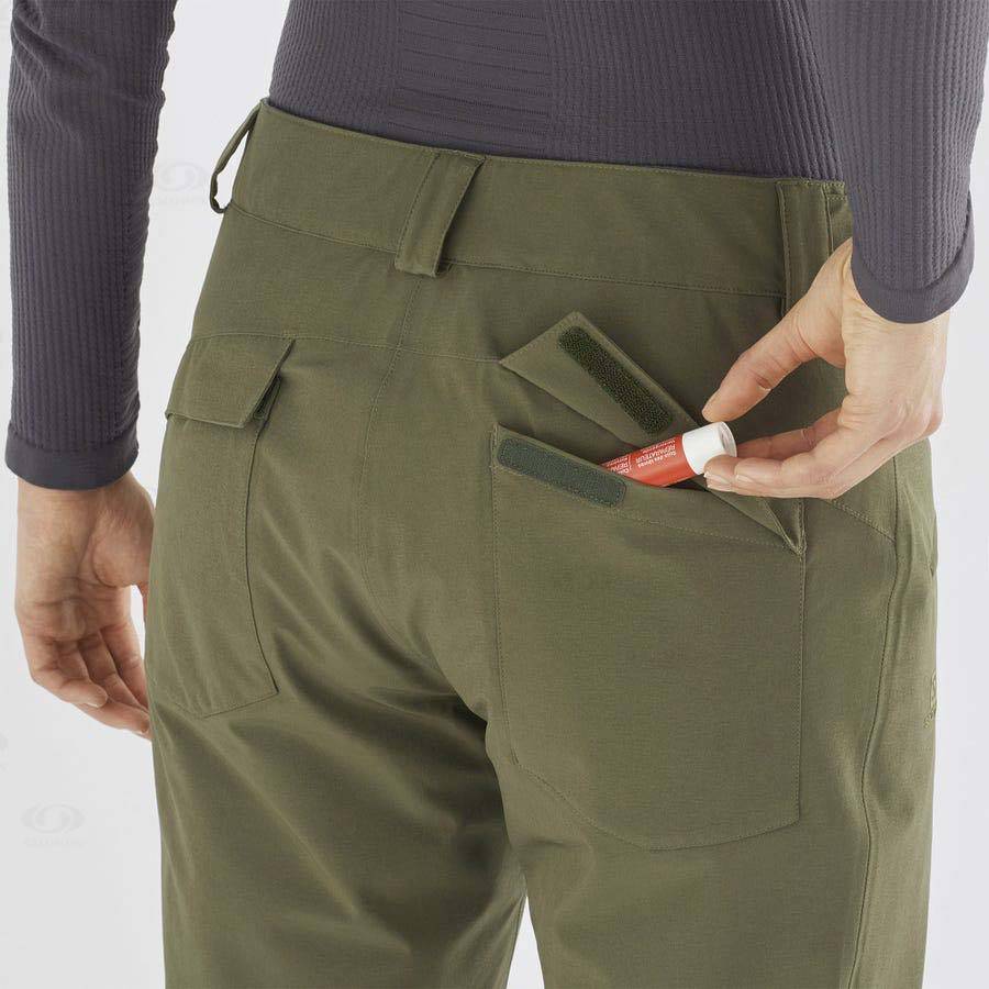 Pantalones De Esquí Salomon EDGE Mujer Verde Oliva | MX-L2383