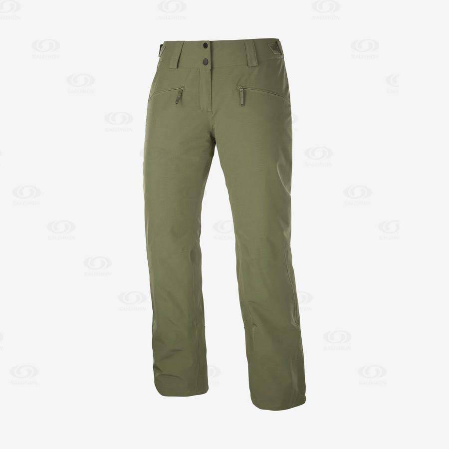 Pantalones De Esquí Salomon EDGE Mujer Verde Oliva | MX-L2383