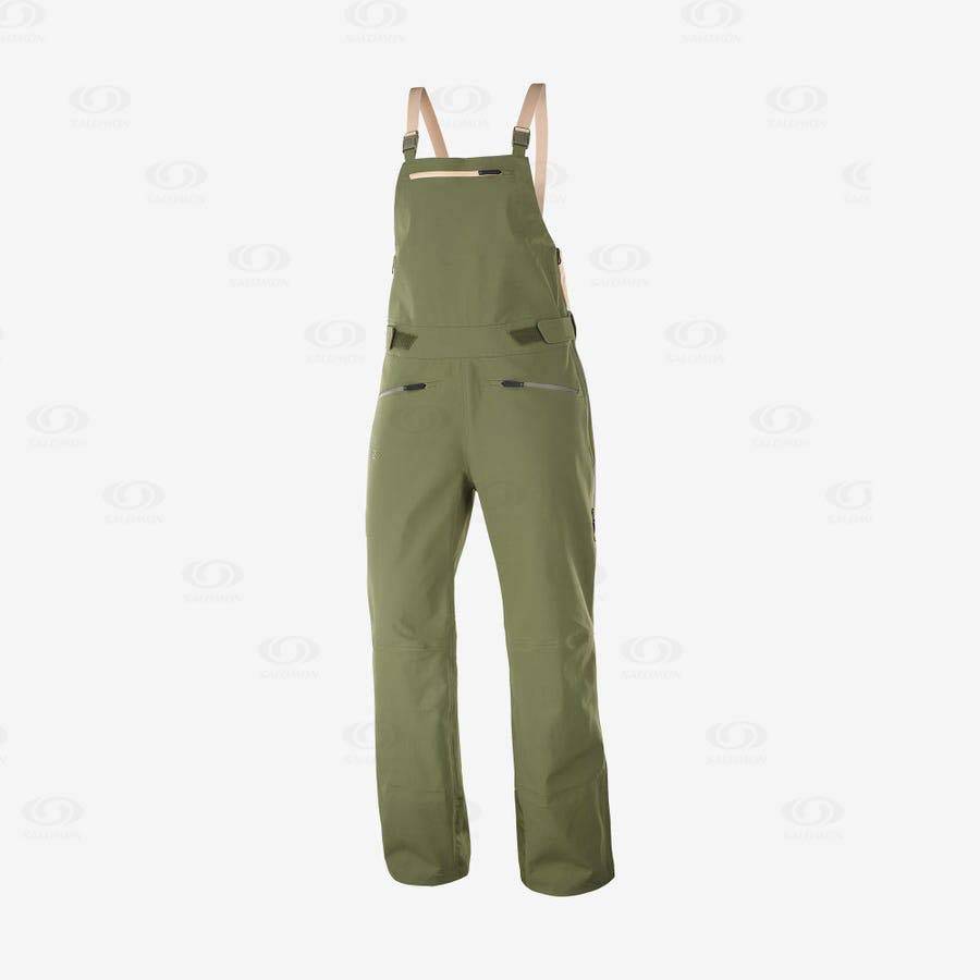 Pantalones De Esquí Salomon STANCE 3L BIB Mujer Verde Oliva | MX-L2362