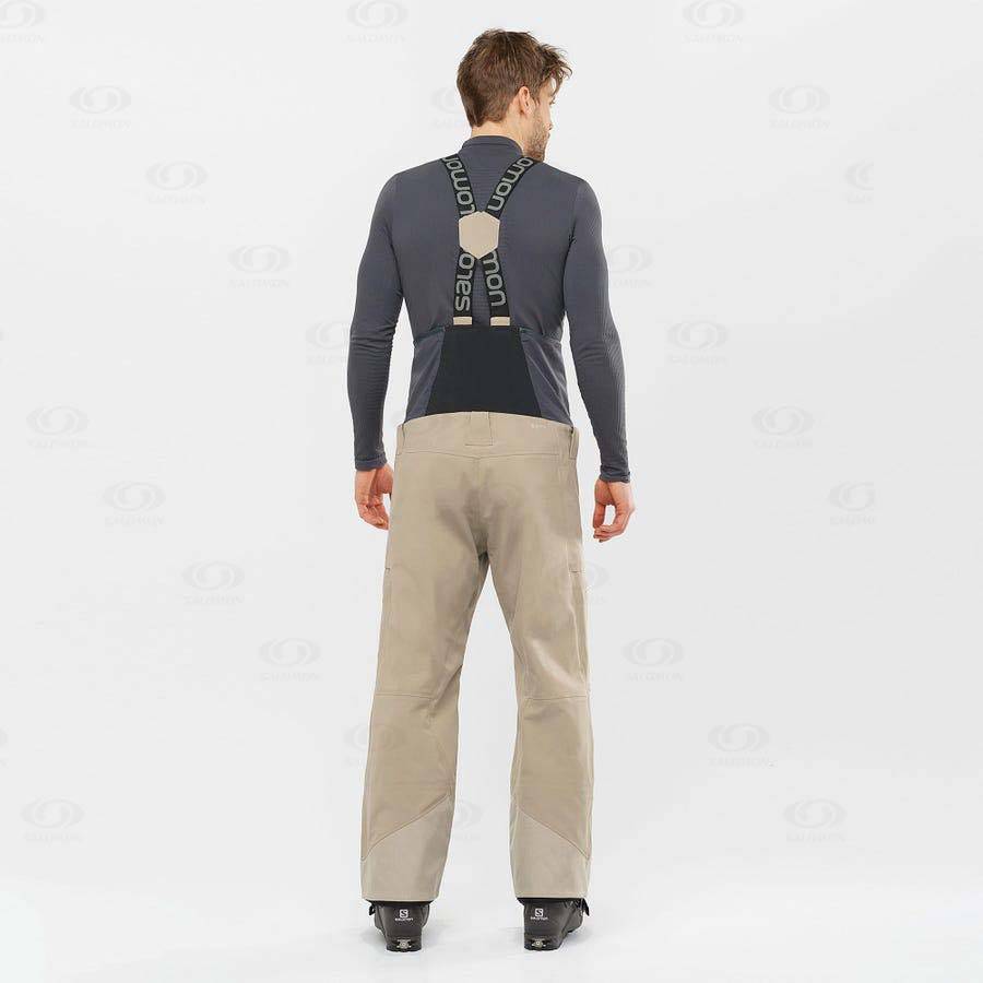 Pantalones De Esquí Salomon STANCE 3L BIB Hombre Beige | MX-O1056