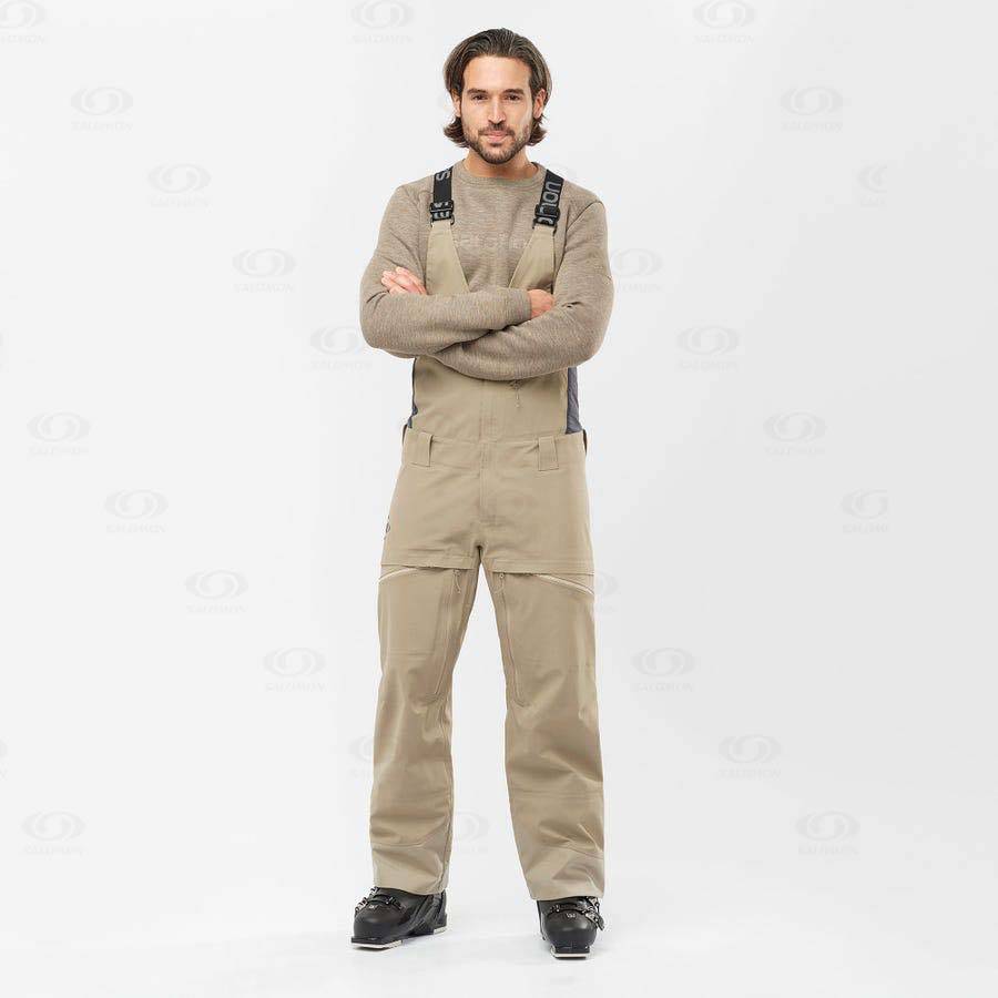 Pantalones De Esquí Salomon STANCE 3L BIB Hombre Beige | MX-O1056