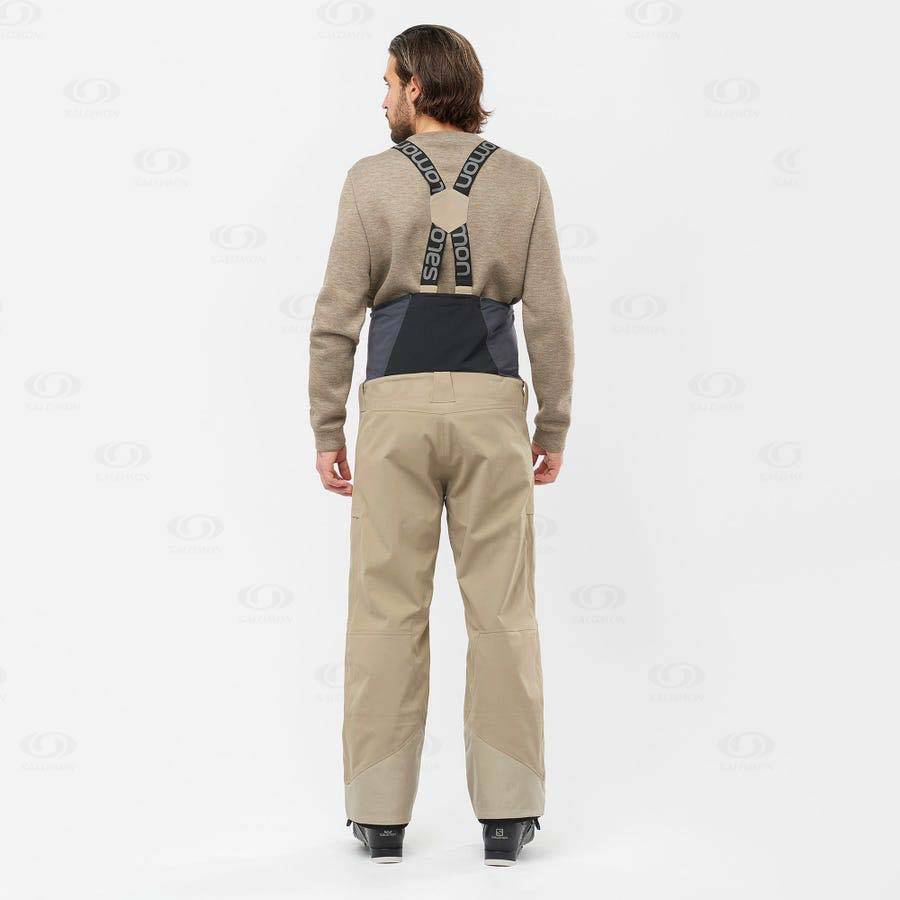 Pantalones De Esquí Salomon STANCE 3L BIB Hombre Beige | MX-O1056