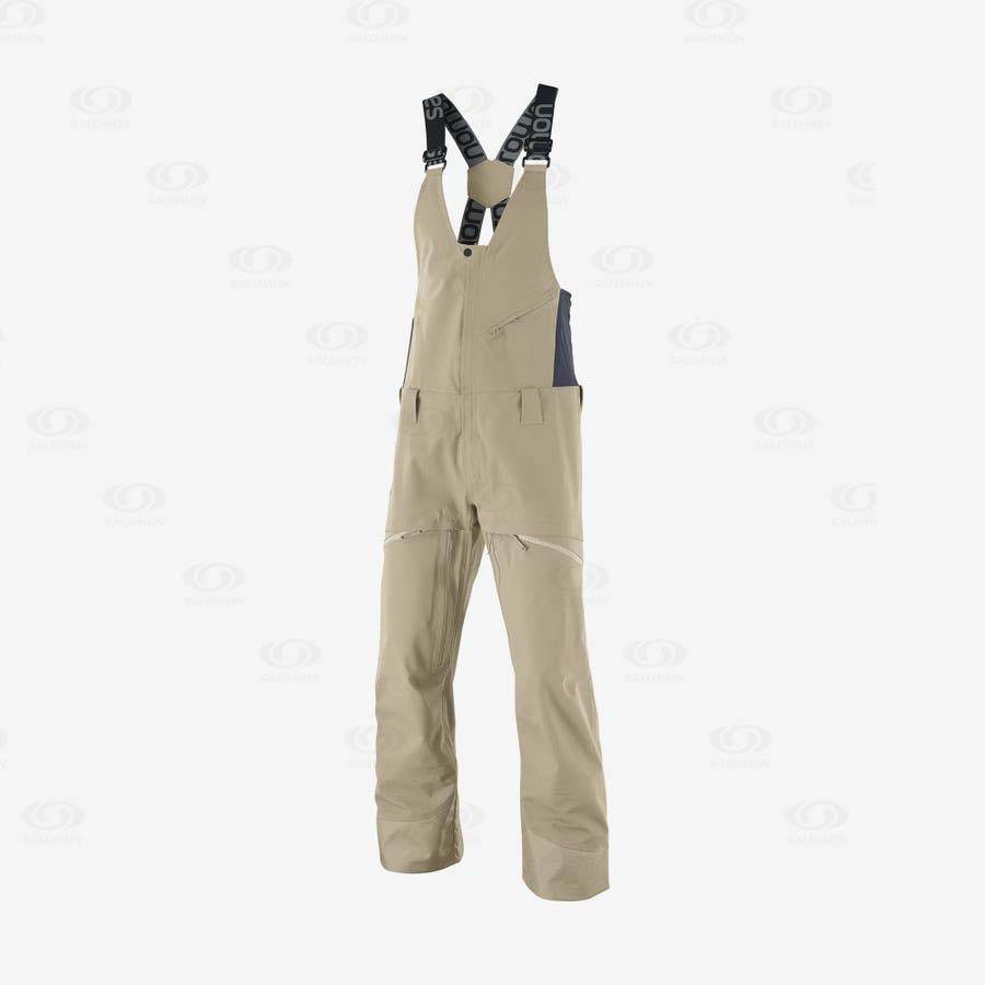 Pantalones De Esquí Salomon STANCE 3L BIB Hombre Beige | MX-O1056