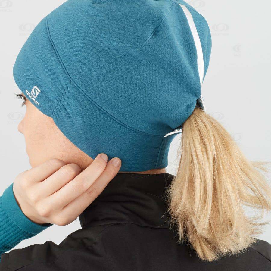 Sombreros Salomon ELEVATE WARM Mujer Azules | MX-S2108