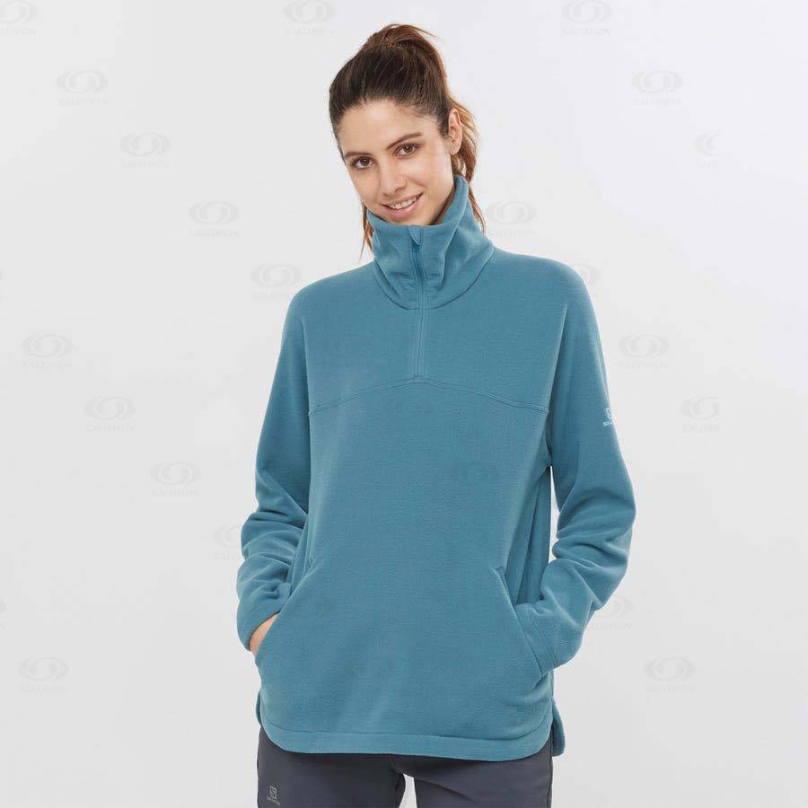 Sudadera Salomon ESSENTIAL COSY FLEECE Mujer Azules | MX-A1843