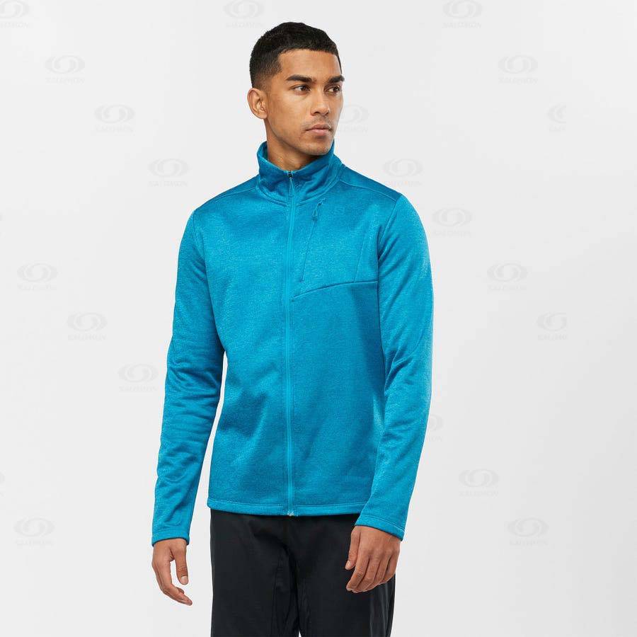 Sudadera Salomon ESSENTIAL LIGHTWARM HEATHER Hombre Azules | MX-L2586