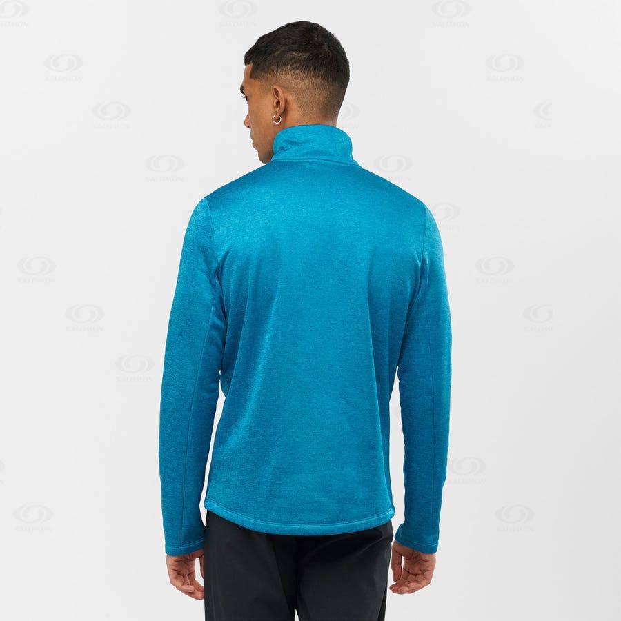 Sudadera Salomon ESSENTIAL LIGHTWARM HEATHER Hombre Azules | MX-L2586